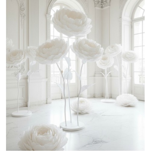 Ростовой цветок из бумаги "Пион белый White/White"